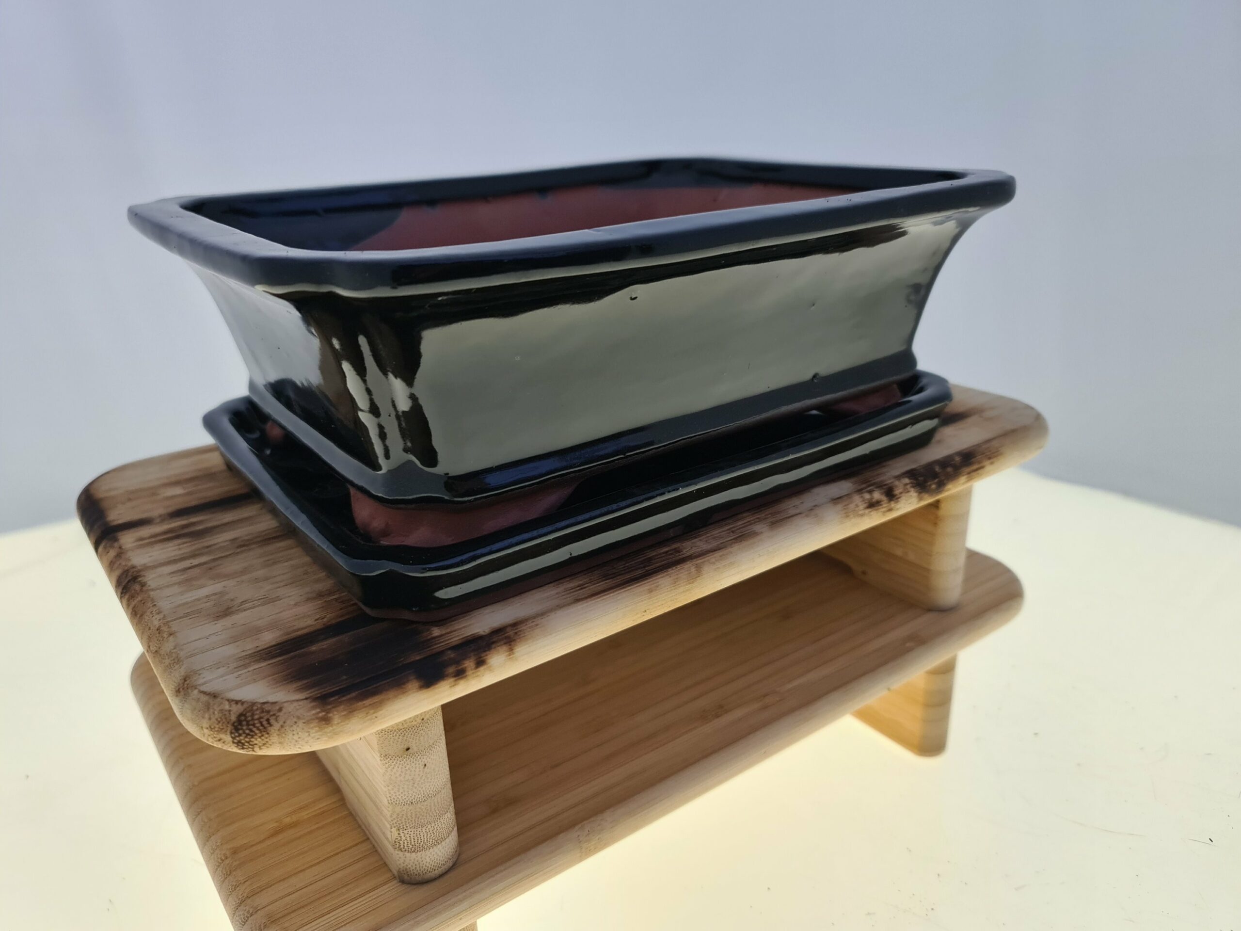 Glassert potte m/fat. Sort - Bilde 3