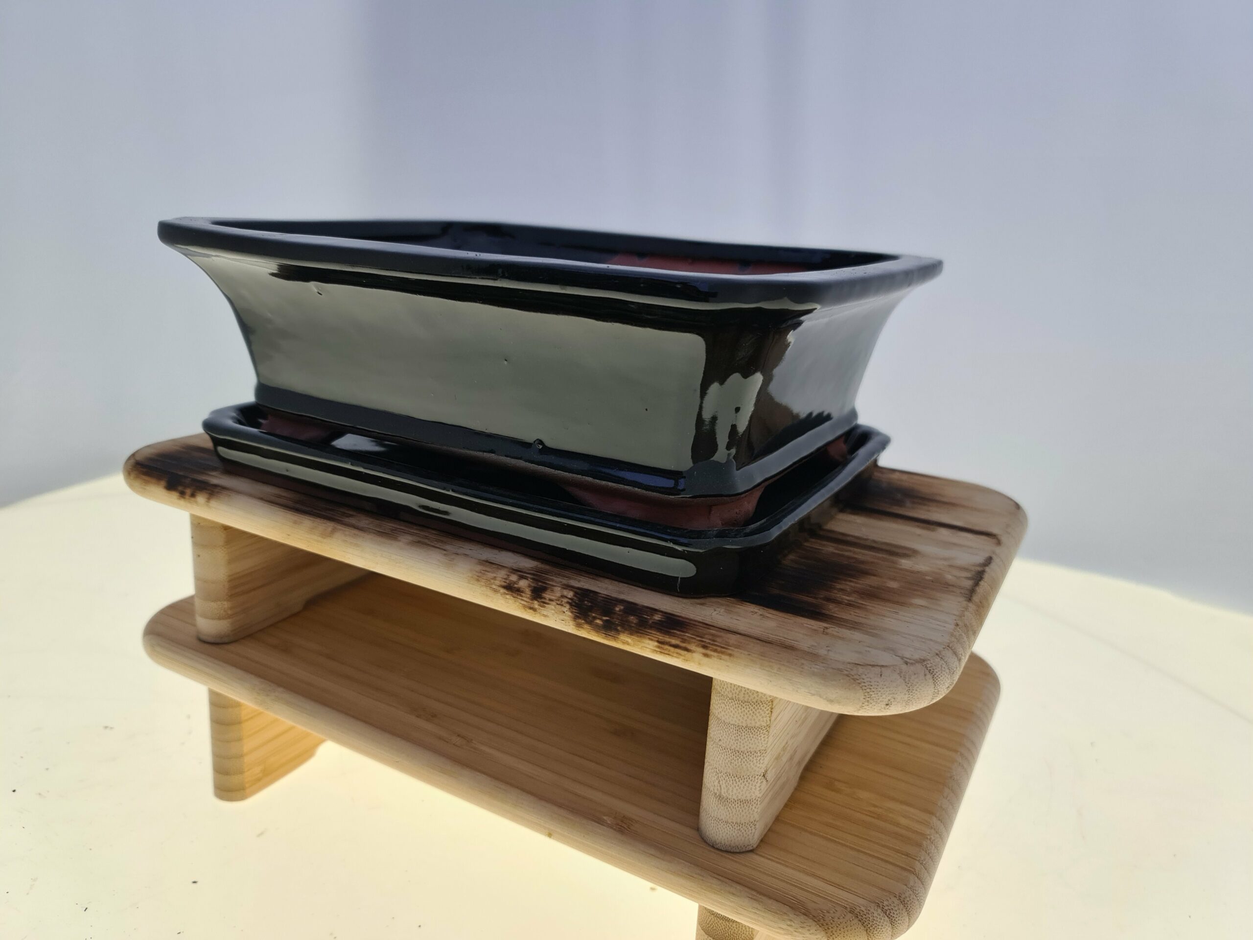 Glassert potte m/fat. Sort - Bilde 2