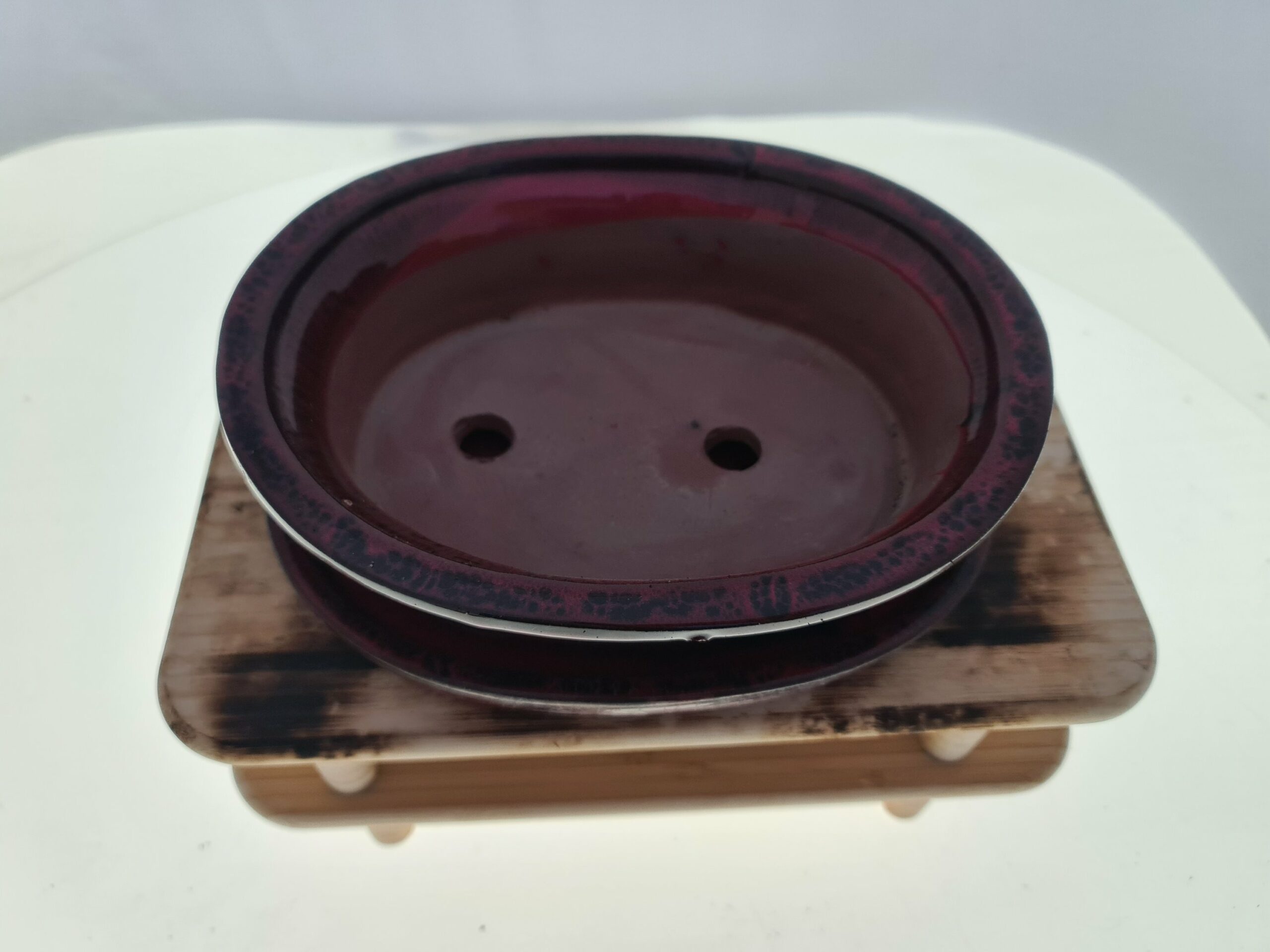Glassert potte m/fat. Burgunder - Bilde 2